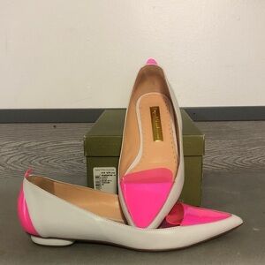 Rupert Sanderson White and Pink Flats